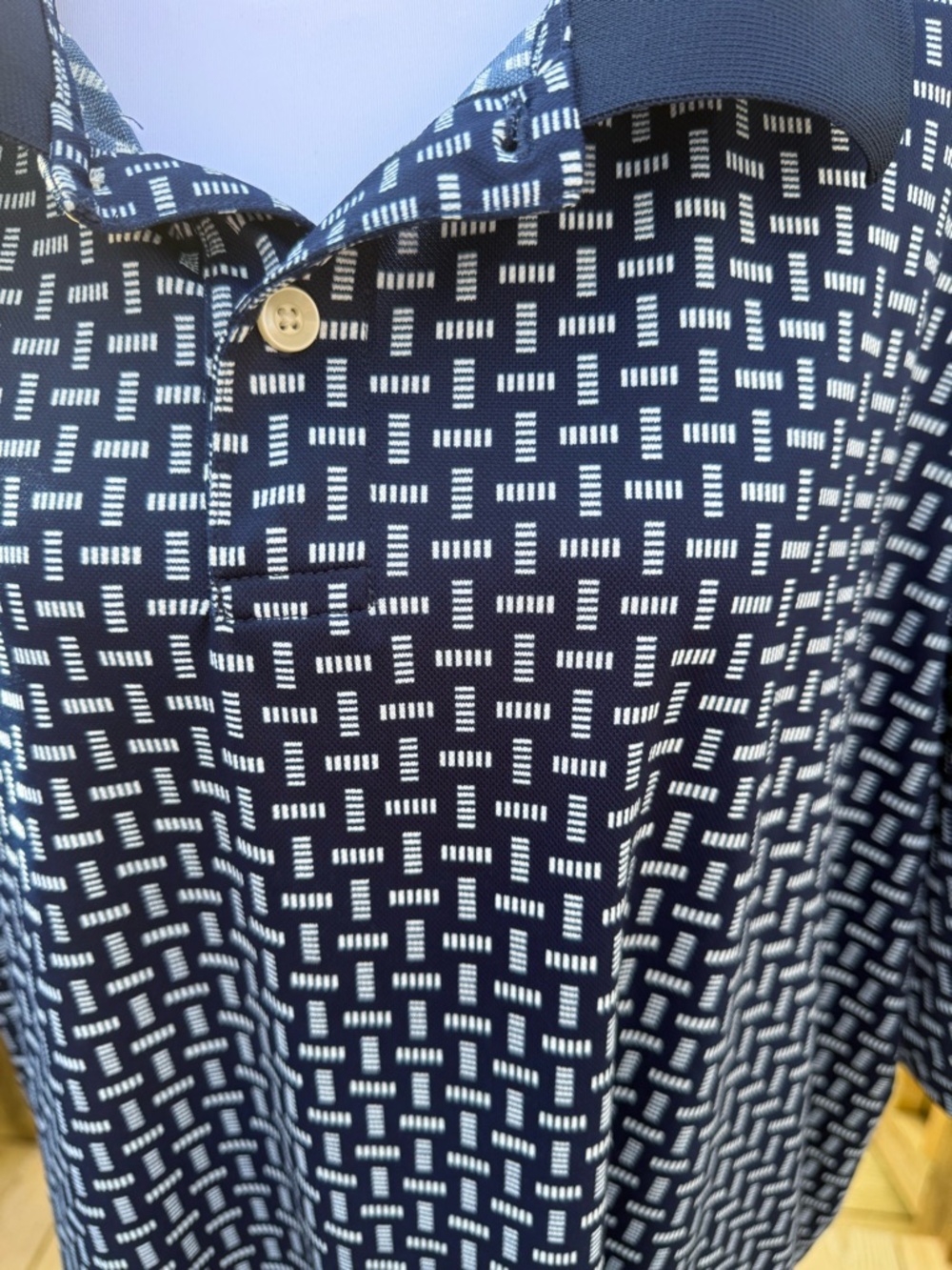 Goodfellow & Co Navy and White Patterned Polo - Picture 3 of 4